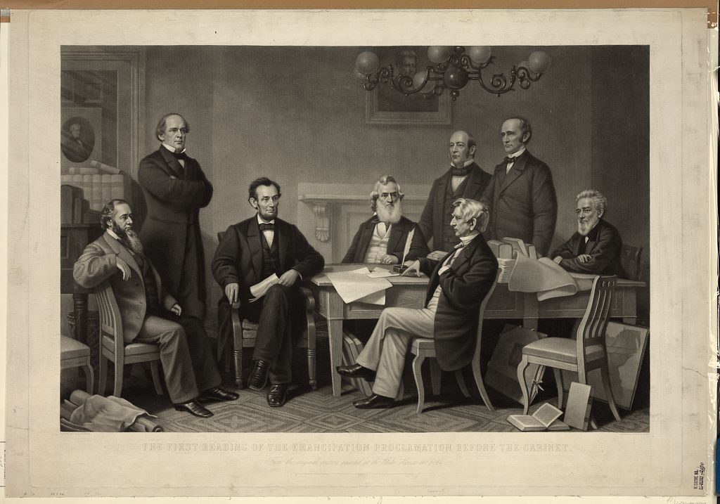 The first reading of the Emancipation Proclamation before the cabinet