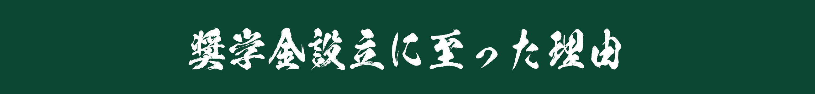 奨学金設立に至った理由