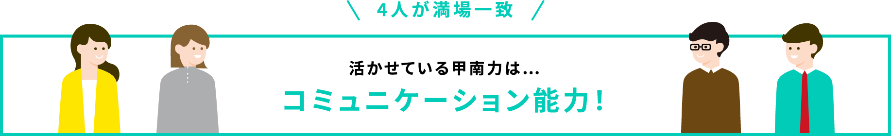 活かせている甲南力は…コミュニケーション能力！