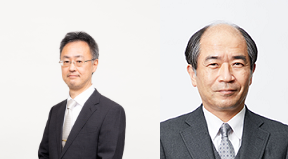 図書館長 村澤康友 教授、文学部長 佐藤泰弘 教授